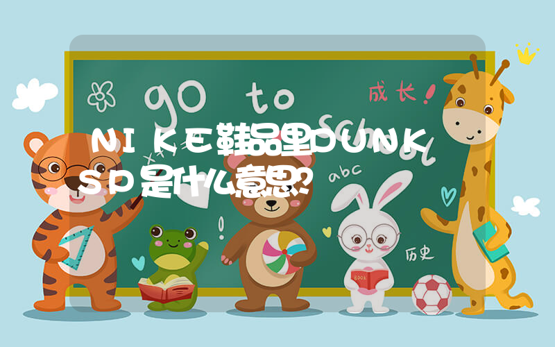 NIKE鞋品里DUNK SP是什么意思？插图